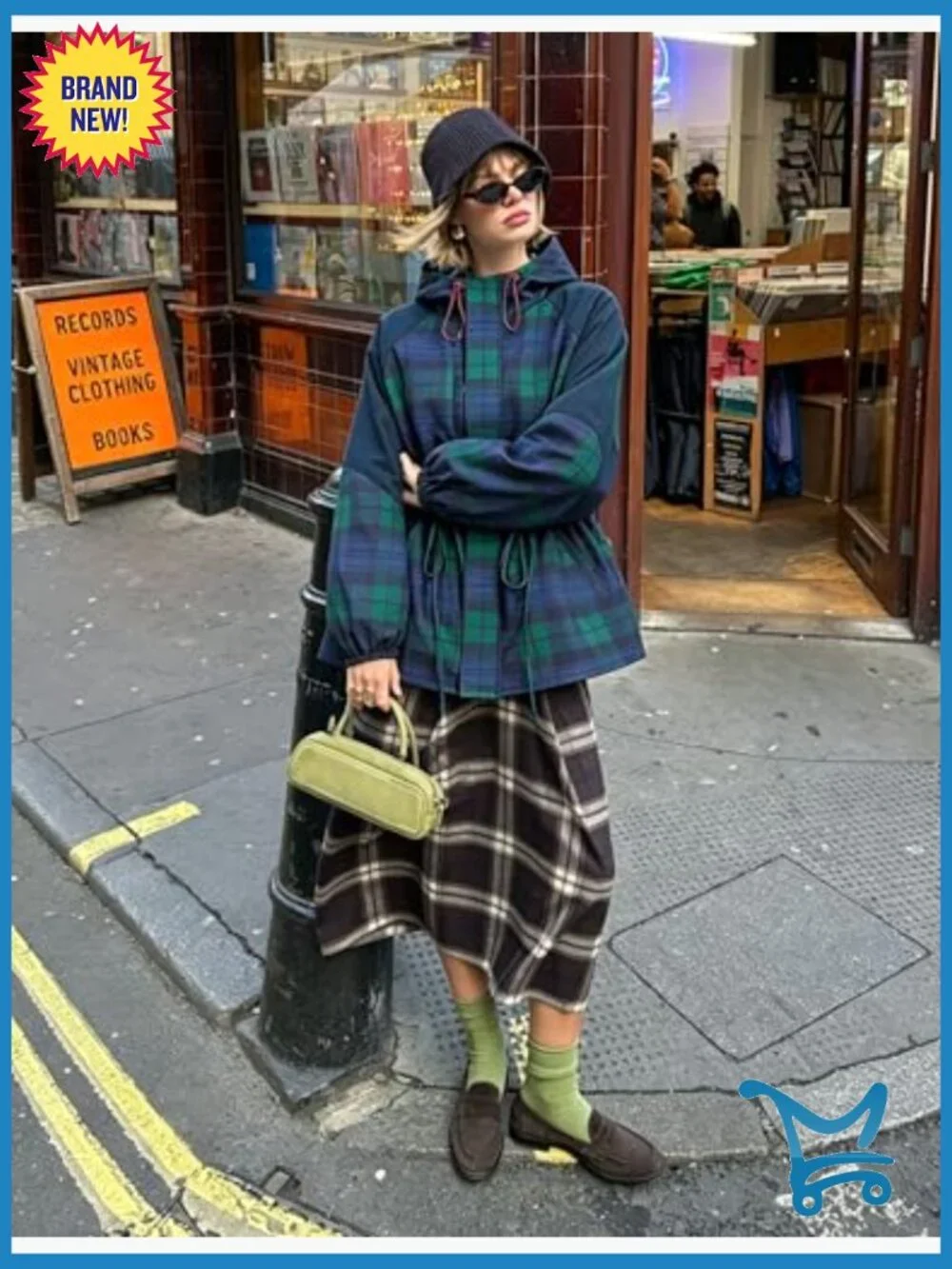 Women's Showerproof Rain Jacket with Hood Adjustable Waist Ties - Picture 6 of 7